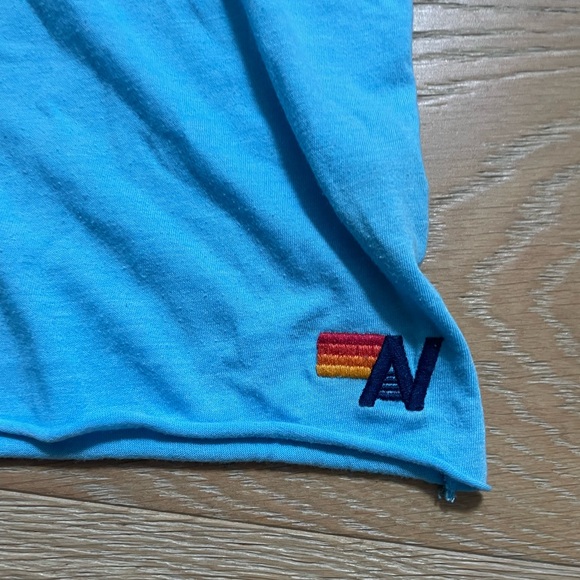 Aviator Nation Sky Blue Tee with White Lightning Bolt women's size small - Picture 2 of 5